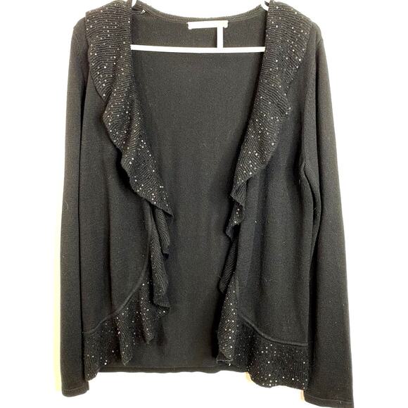 Classiques Entier Black Cashmere Silk Cardigan Business Workwear‎  Size Medium - Picture 1 of 4